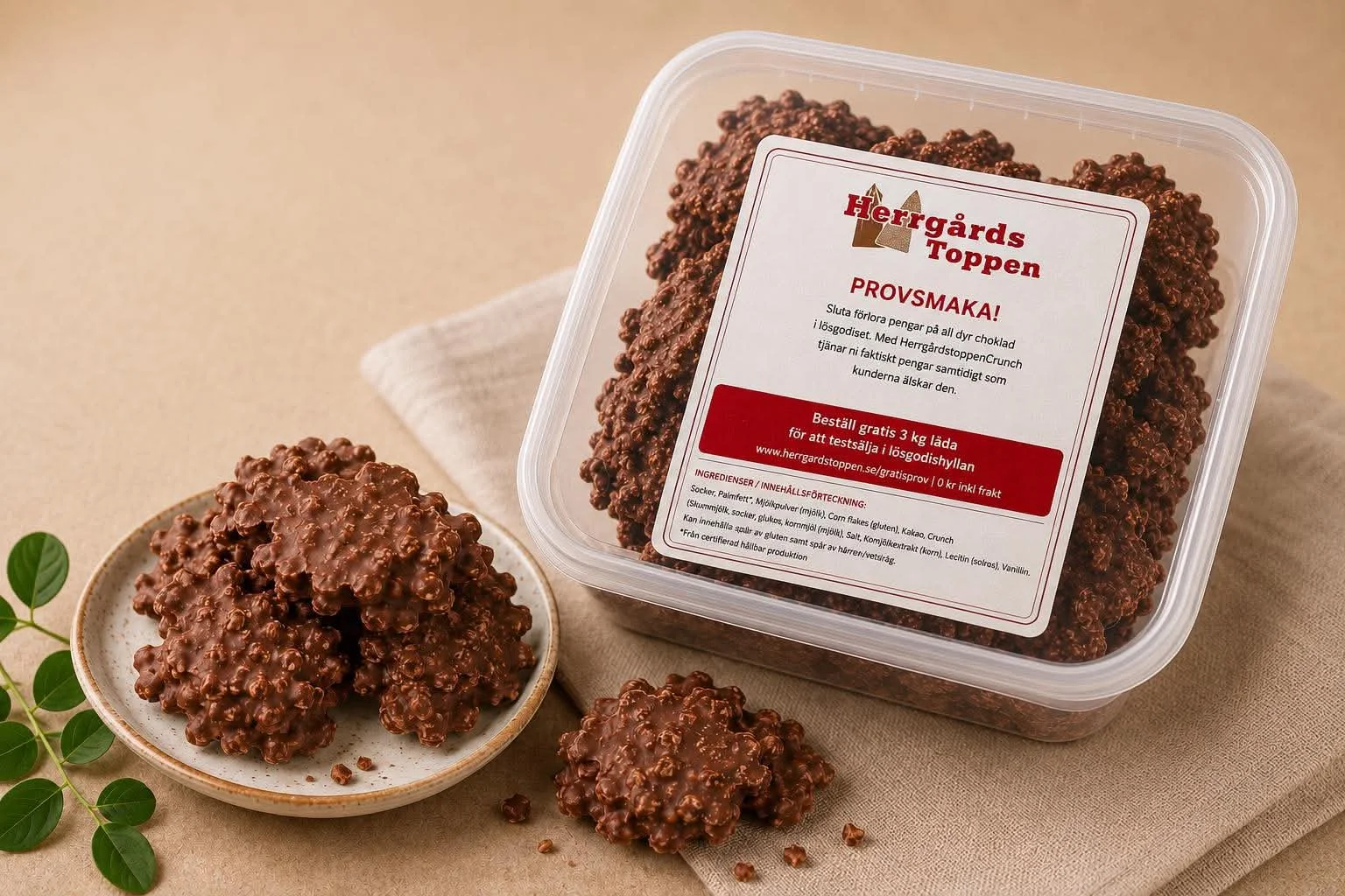 Herrgårdstoppen Crunch - chokladbollar med krisp